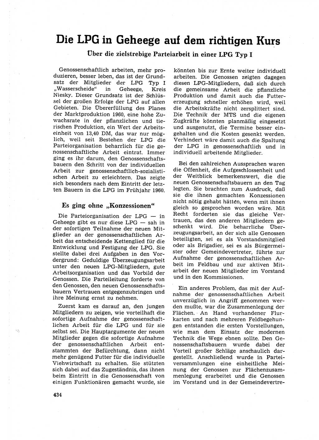Neuer Weg (NW), Organ des Zentralkomitees (ZK) der SED (Sozialistische Einheitspartei Deutschlands) für Fragen des Parteilebens, 16. Jahrgang [Deutsche Demokratische Republik (DDR)] 1961, Seite 434 (NW ZK SED DDR 1961, S. 434)