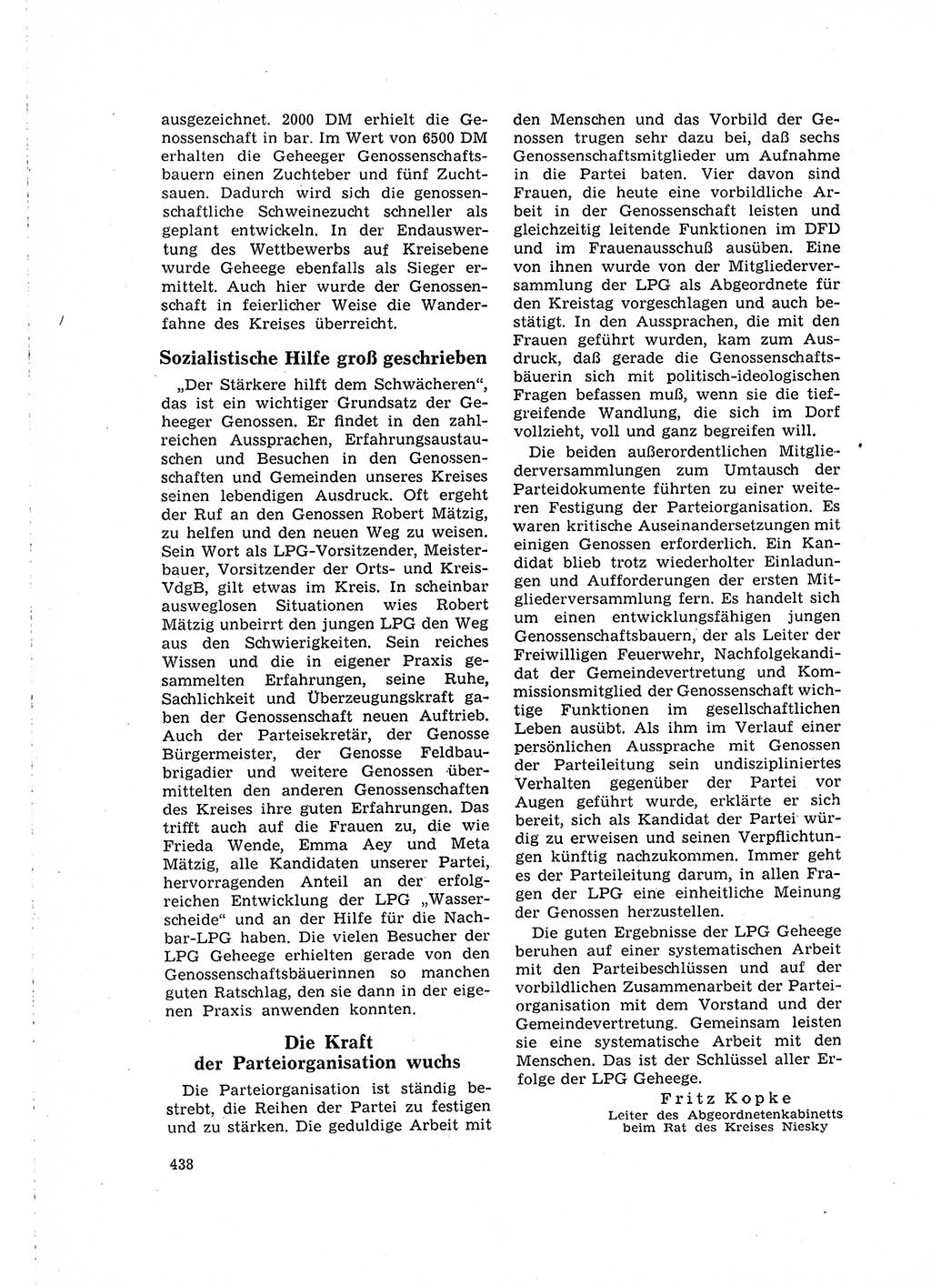 Neuer Weg (NW), Organ des Zentralkomitees (ZK) der SED (Sozialistische Einheitspartei Deutschlands) für Fragen des Parteilebens, 16. Jahrgang [Deutsche Demokratische Republik (DDR)] 1961, Seite 438 (NW ZK SED DDR 1961, S. 438)