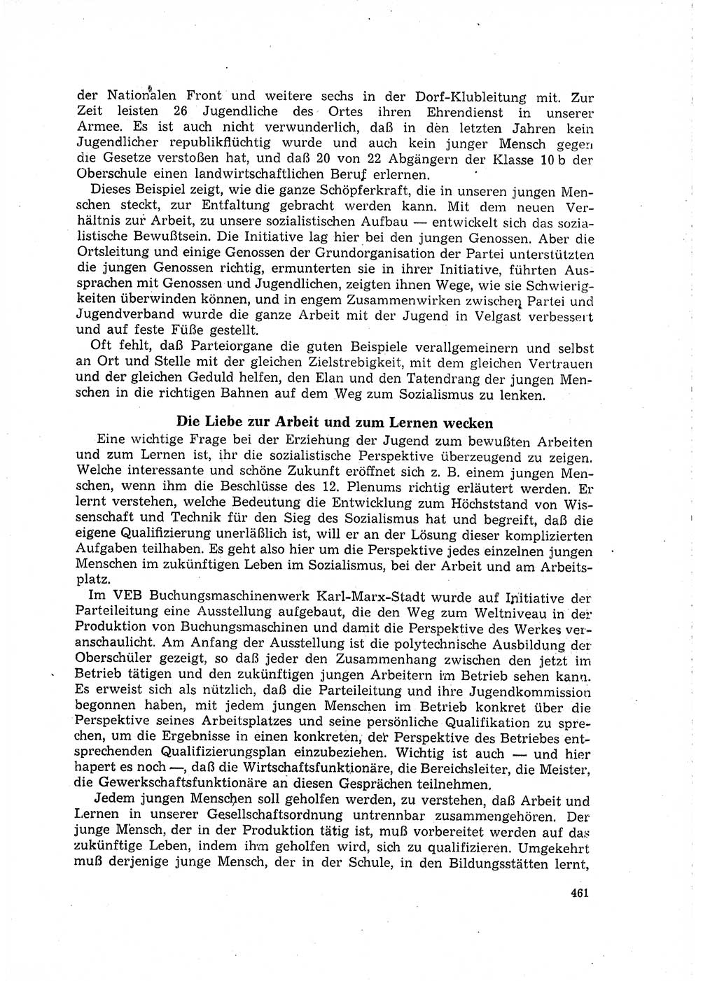 Neuer Weg (NW), Organ des Zentralkomitees (ZK) der SED (Sozialistische Einheitspartei Deutschlands) für Fragen des Parteilebens, 16. Jahrgang [Deutsche Demokratische Republik (DDR)] 1961, Seite 461 (NW ZK SED DDR 1961, S. 461)