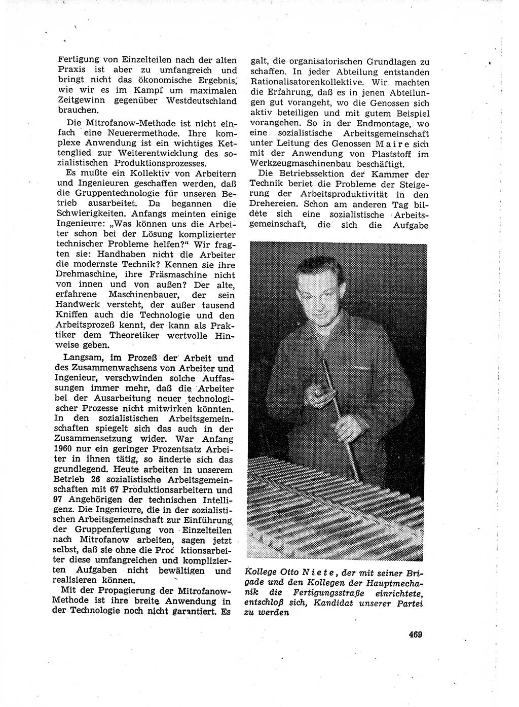 Neuer Weg (NW), Organ des Zentralkomitees (ZK) der SED (Sozialistische Einheitspartei Deutschlands) für Fragen des Parteilebens, 16. Jahrgang [Deutsche Demokratische Republik (DDR)] 1961, Seite 469 (NW ZK SED DDR 1961, S. 469)