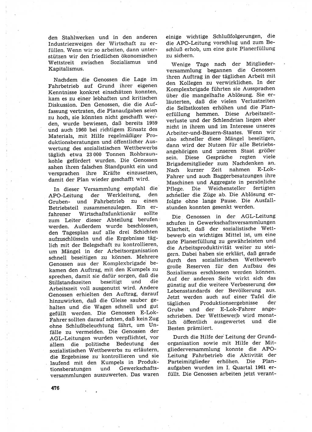 Neuer Weg (NW), Organ des Zentralkomitees (ZK) der SED (Sozialistische Einheitspartei Deutschlands) für Fragen des Parteilebens, 16. Jahrgang [Deutsche Demokratische Republik (DDR)] 1961, Seite 476 (NW ZK SED DDR 1961, S. 476)