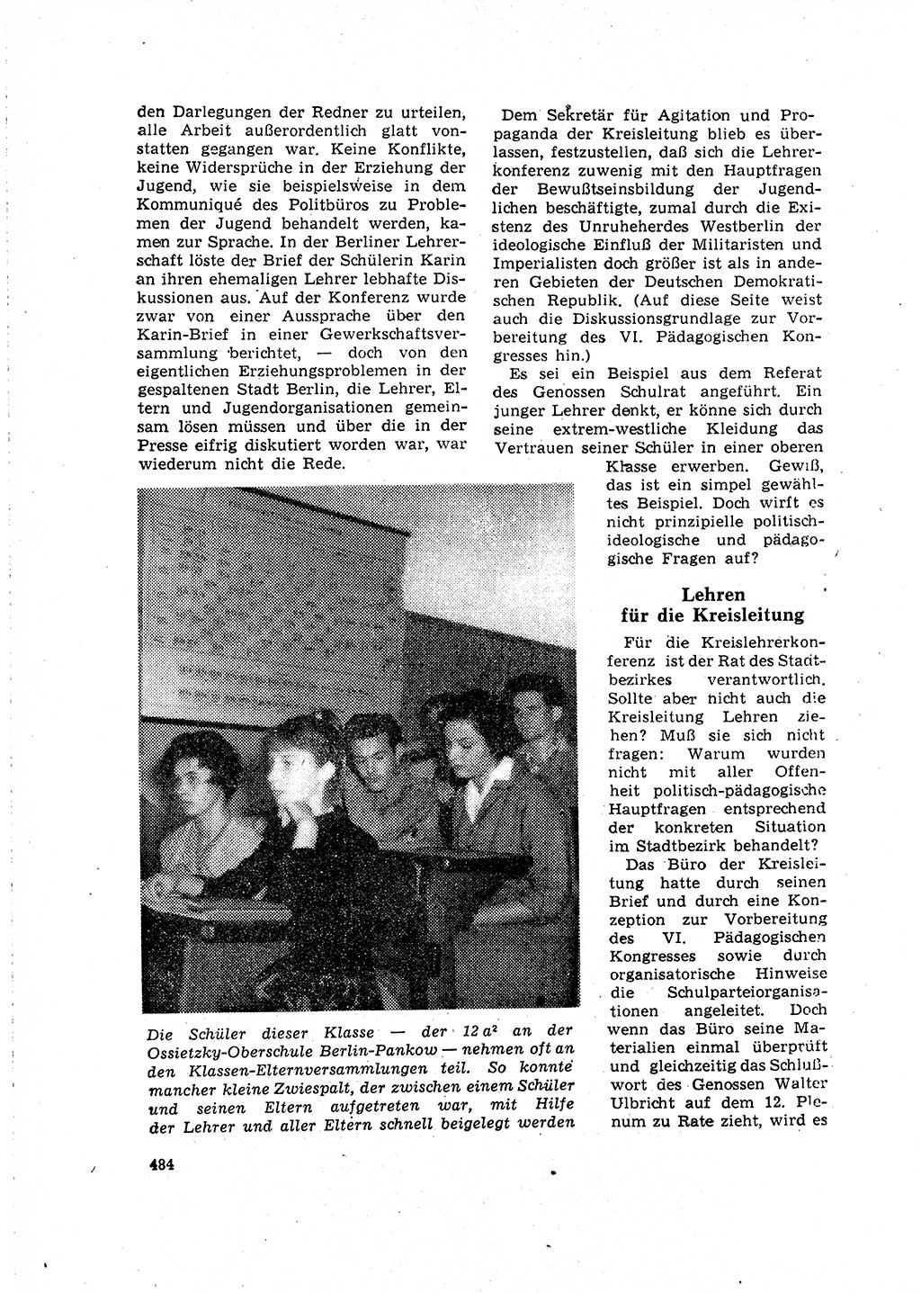 Neuer Weg (NW), Organ des Zentralkomitees (ZK) der SED (Sozialistische Einheitspartei Deutschlands) für Fragen des Parteilebens, 16. Jahrgang [Deutsche Demokratische Republik (DDR)] 1961, Seite 484 (NW ZK SED DDR 1961, S. 484)