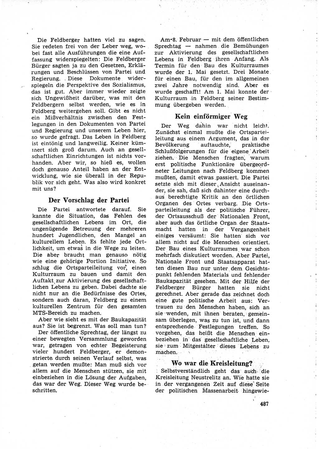 Neuer Weg (NW), Organ des Zentralkomitees (ZK) der SED (Sozialistische Einheitspartei Deutschlands) für Fragen des Parteilebens, 16. Jahrgang [Deutsche Demokratische Republik (DDR)] 1961, Seite 487 (NW ZK SED DDR 1961, S. 487)