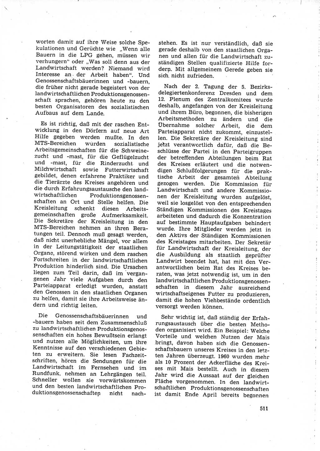 Neuer Weg (NW), Organ des Zentralkomitees (ZK) der SED (Sozialistische Einheitspartei Deutschlands) für Fragen des Parteilebens, 16. Jahrgang [Deutsche Demokratische Republik (DDR)] 1961, Seite 511 (NW ZK SED DDR 1961, S. 511)