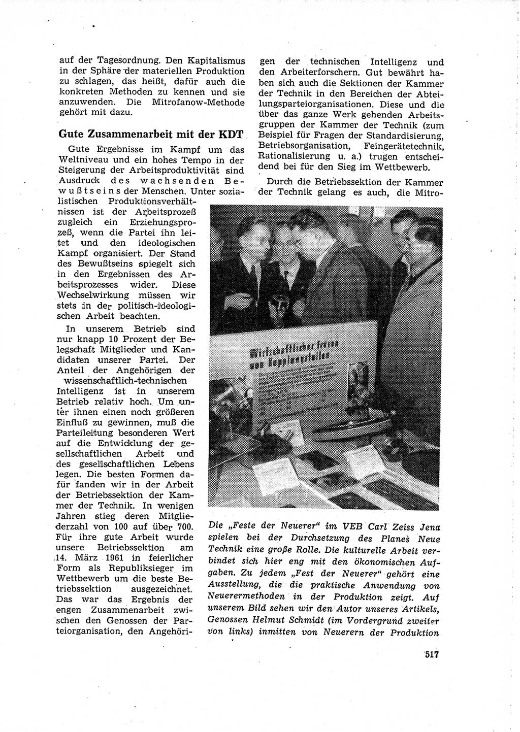 Neuer Weg (NW), Organ des Zentralkomitees (ZK) der SED (Sozialistische Einheitspartei Deutschlands) für Fragen des Parteilebens, 16. Jahrgang [Deutsche Demokratische Republik (DDR)] 1961, Seite 517 (NW ZK SED DDR 1961, S. 517)
