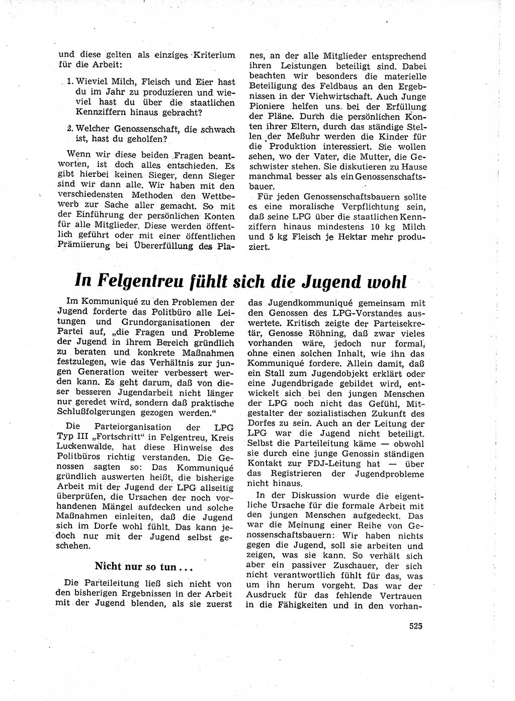 Neuer Weg (NW), Organ des Zentralkomitees (ZK) der SED (Sozialistische Einheitspartei Deutschlands) für Fragen des Parteilebens, 16. Jahrgang [Deutsche Demokratische Republik (DDR)] 1961, Seite 525 (NW ZK SED DDR 1961, S. 525)