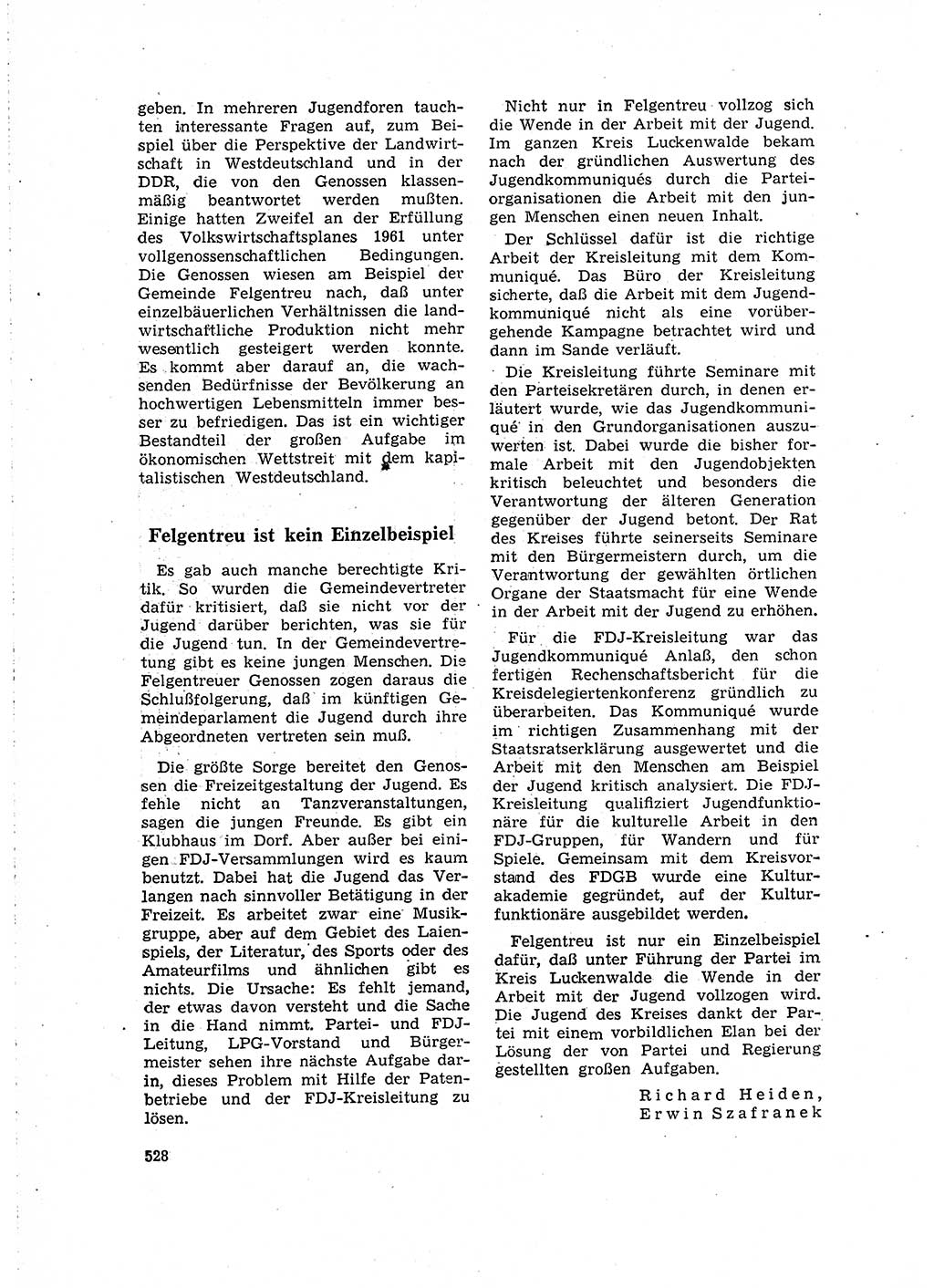 Neuer Weg (NW), Organ des Zentralkomitees (ZK) der SED (Sozialistische Einheitspartei Deutschlands) für Fragen des Parteilebens, 16. Jahrgang [Deutsche Demokratische Republik (DDR)] 1961, Seite 528 (NW ZK SED DDR 1961, S. 528)