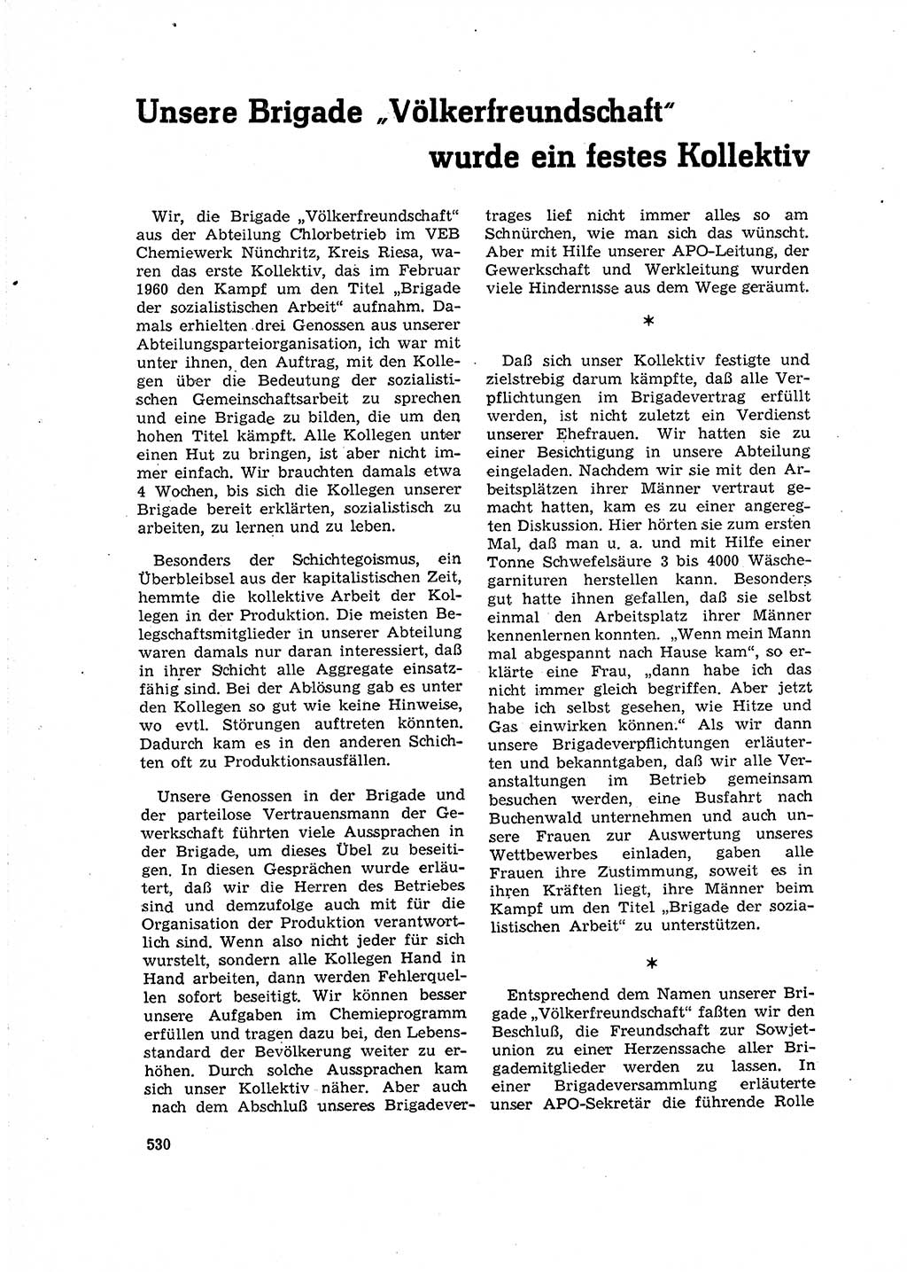 Neuer Weg (NW), Organ des Zentralkomitees (ZK) der SED (Sozialistische Einheitspartei Deutschlands) für Fragen des Parteilebens, 16. Jahrgang [Deutsche Demokratische Republik (DDR)] 1961, Seite 530 (NW ZK SED DDR 1961, S. 530)