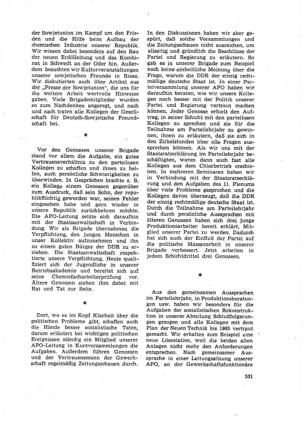 Neuer Weg (NW), Organ des Zentralkomitees (ZK) der SED (Sozialistische Einheitspartei Deutschlands) für Fragen des Parteilebens, 16. Jahrgang [Deutsche Demokratische Republik (DDR)] 1961, Seite 531 (NW ZK SED DDR 1961, S. 531)