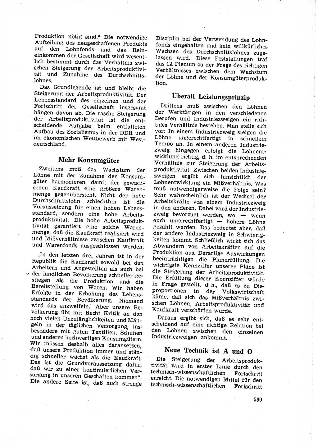 Neuer Weg (NW), Organ des Zentralkomitees (ZK) der SED (Sozialistische Einheitspartei Deutschlands) für Fragen des Parteilebens, 16. Jahrgang [Deutsche Demokratische Republik (DDR)] 1961, Seite 539 (NW ZK SED DDR 1961, S. 539)