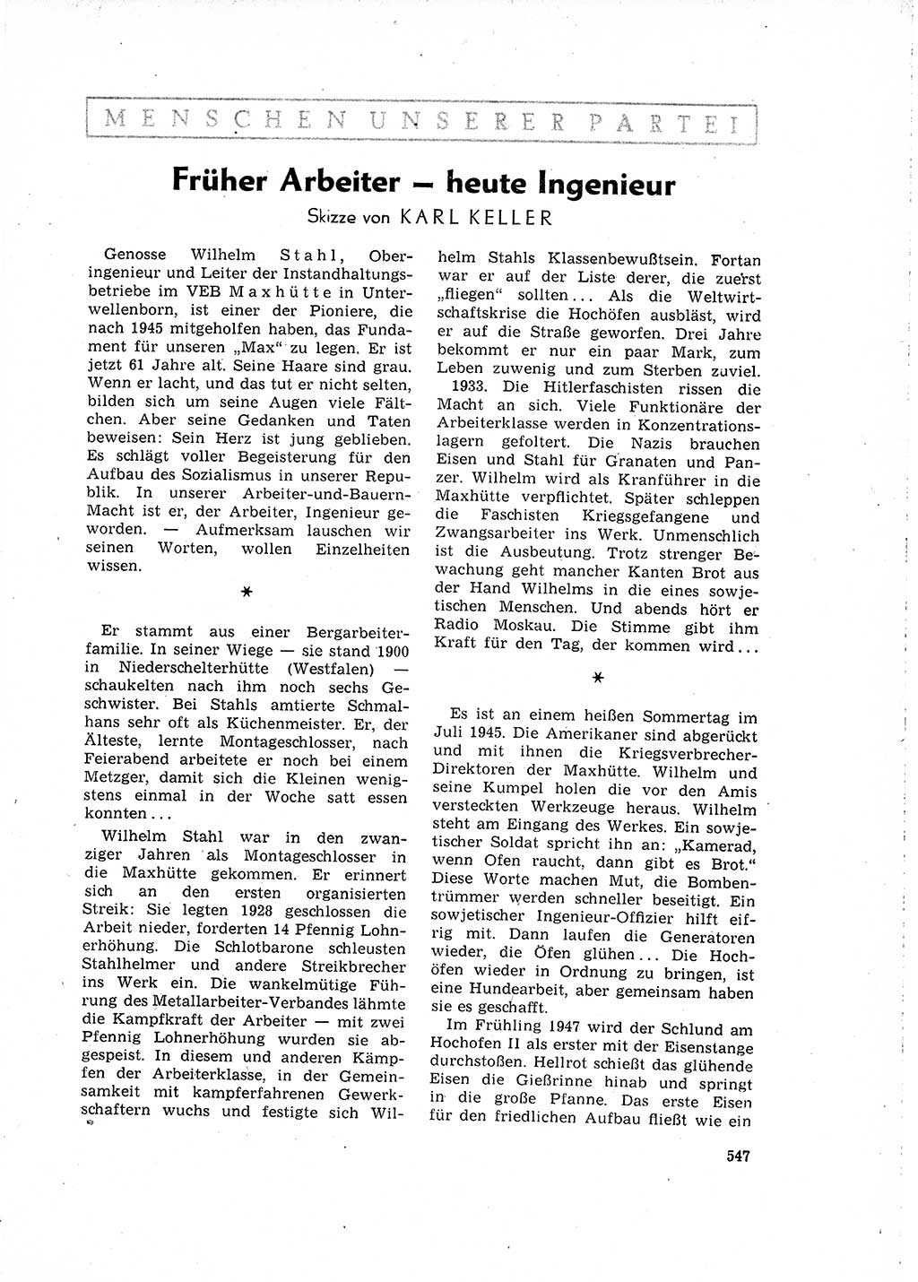 Neuer Weg (NW), Organ des Zentralkomitees (ZK) der SED (Sozialistische Einheitspartei Deutschlands) für Fragen des Parteilebens, 16. Jahrgang [Deutsche Demokratische Republik (DDR)] 1961, Seite 547 (NW ZK SED DDR 1961, S. 547)
