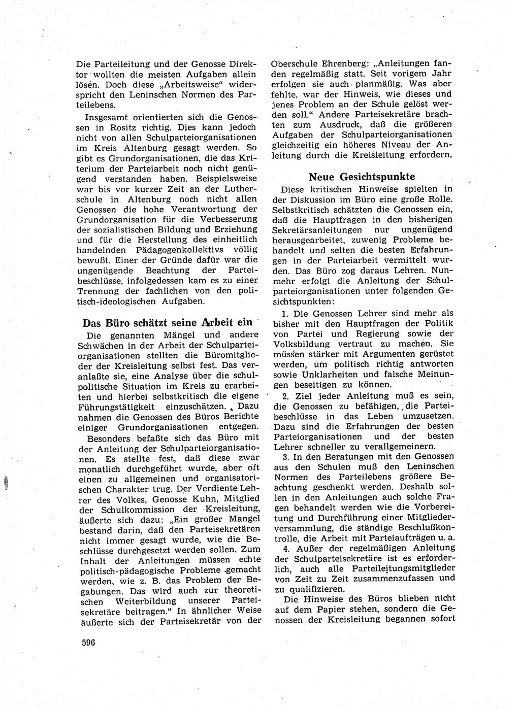 Neuer Weg (NW), Organ des Zentralkomitees (ZK) der SED (Sozialistische Einheitspartei Deutschlands) für Fragen des Parteilebens, 16. Jahrgang [Deutsche Demokratische Republik (DDR)] 1961, Seite 596 (NW ZK SED DDR 1961, S. 596)