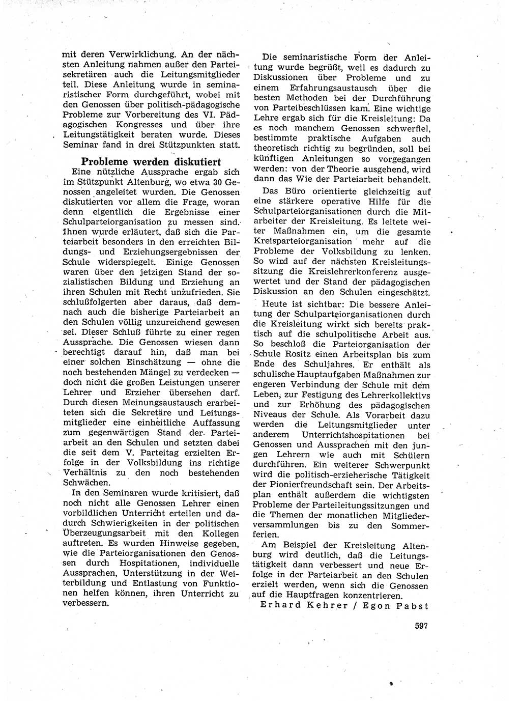 Neuer Weg (NW), Organ des Zentralkomitees (ZK) der SED (Sozialistische Einheitspartei Deutschlands) für Fragen des Parteilebens, 16. Jahrgang [Deutsche Demokratische Republik (DDR)] 1961, Seite 597 (NW ZK SED DDR 1961, S. 597)