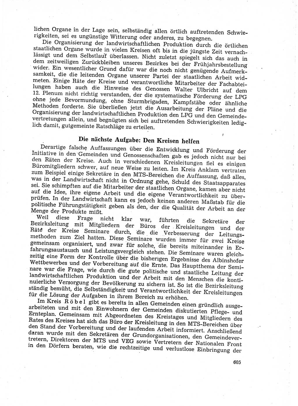 Neuer Weg (NW), Organ des Zentralkomitees (ZK) der SED (Sozialistische Einheitspartei Deutschlands) für Fragen des Parteilebens, 16. Jahrgang [Deutsche Demokratische Republik (DDR)] 1961, Seite 605 (NW ZK SED DDR 1961, S. 605)