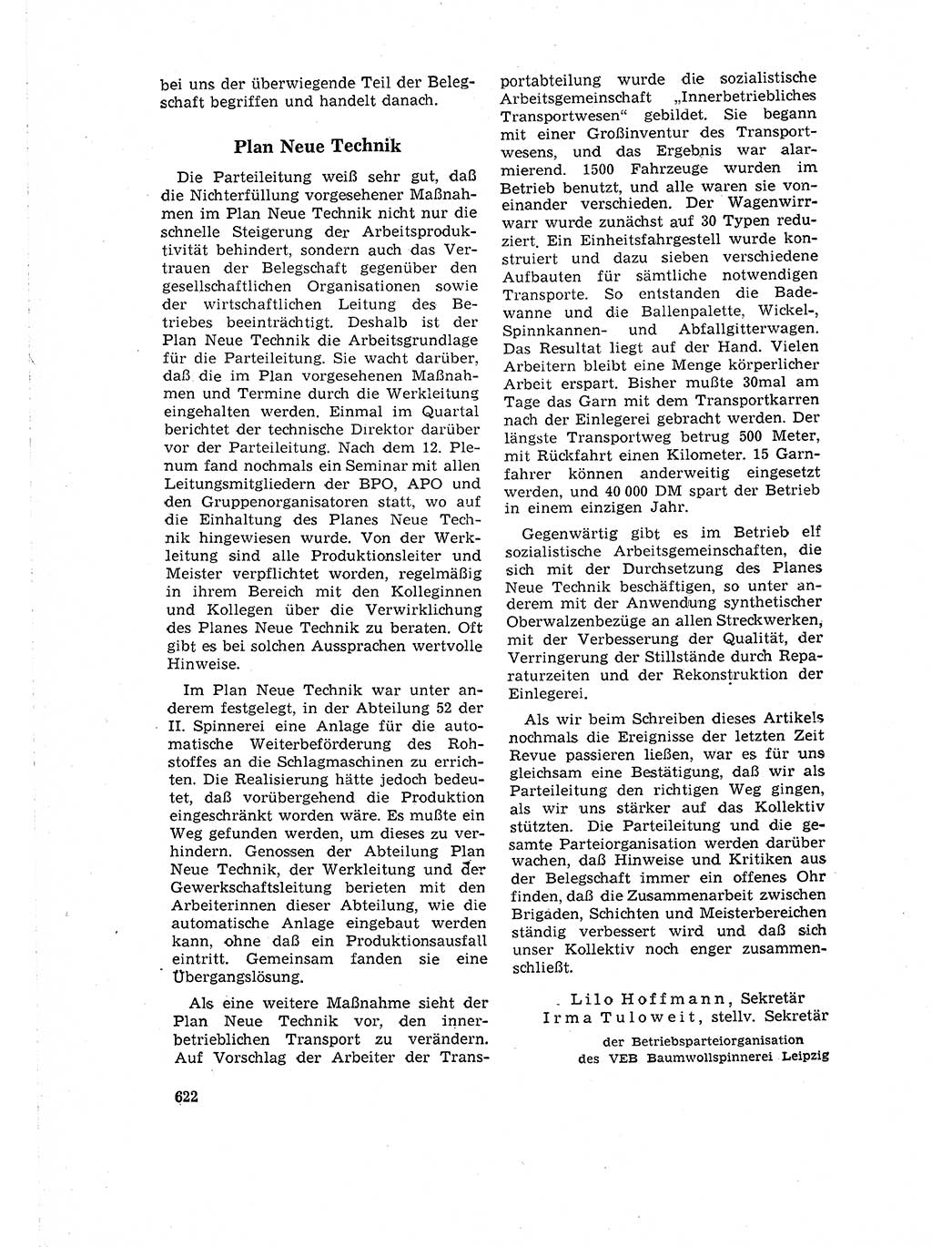 Neuer Weg (NW), Organ des Zentralkomitees (ZK) der SED (Sozialistische Einheitspartei Deutschlands) für Fragen des Parteilebens, 16. Jahrgang [Deutsche Demokratische Republik (DDR)] 1961, Seite 622 (NW ZK SED DDR 1961, S. 622)