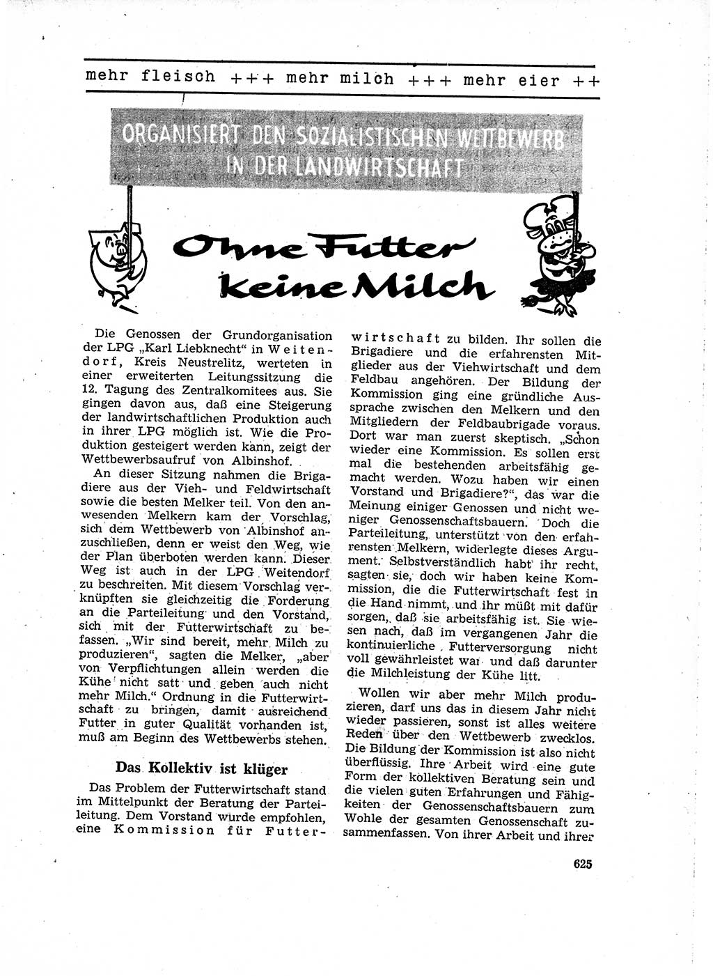 Neuer Weg (NW), Organ des Zentralkomitees (ZK) der SED (Sozialistische Einheitspartei Deutschlands) für Fragen des Parteilebens, 16. Jahrgang [Deutsche Demokratische Republik (DDR)] 1961, Seite 625 (NW ZK SED DDR 1961, S. 625)