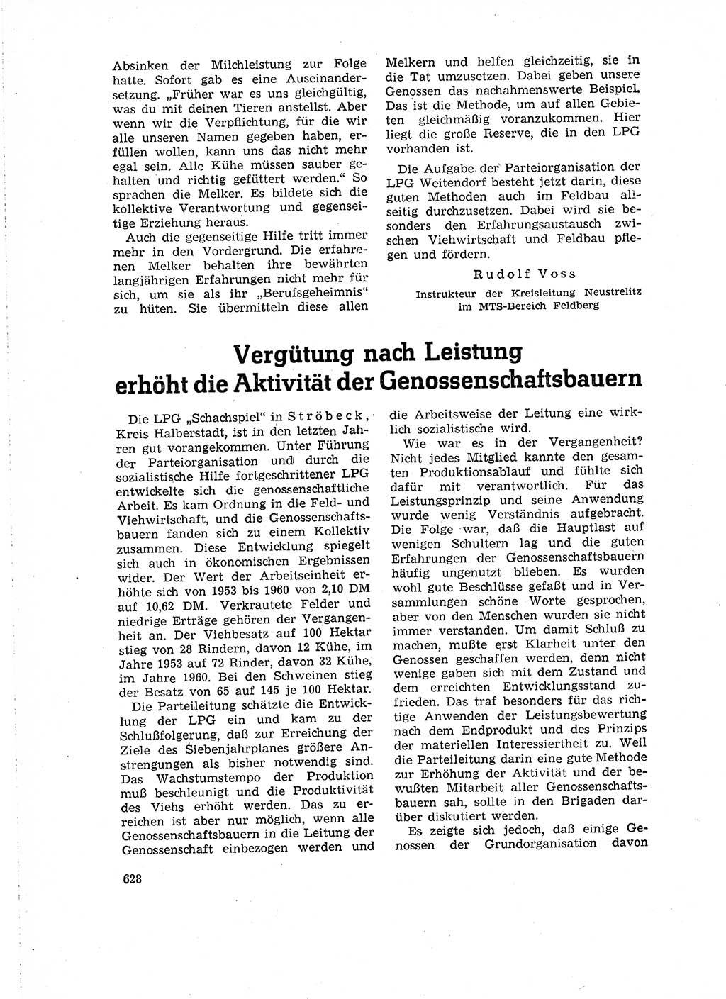 Neuer Weg (NW), Organ des Zentralkomitees (ZK) der SED (Sozialistische Einheitspartei Deutschlands) für Fragen des Parteilebens, 16. Jahrgang [Deutsche Demokratische Republik (DDR)] 1961, Seite 628 (NW ZK SED DDR 1961, S. 628)