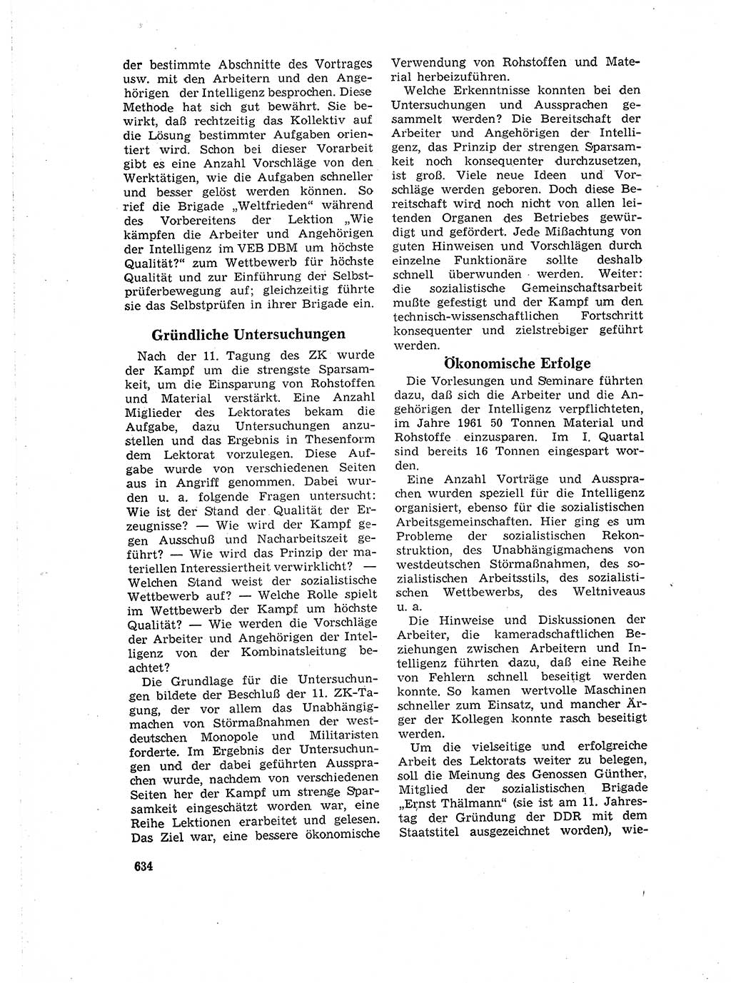 Neuer Weg (NW), Organ des Zentralkomitees (ZK) der SED (Sozialistische Einheitspartei Deutschlands) für Fragen des Parteilebens, 16. Jahrgang [Deutsche Demokratische Republik (DDR)] 1961, Seite 634 (NW ZK SED DDR 1961, S. 634)