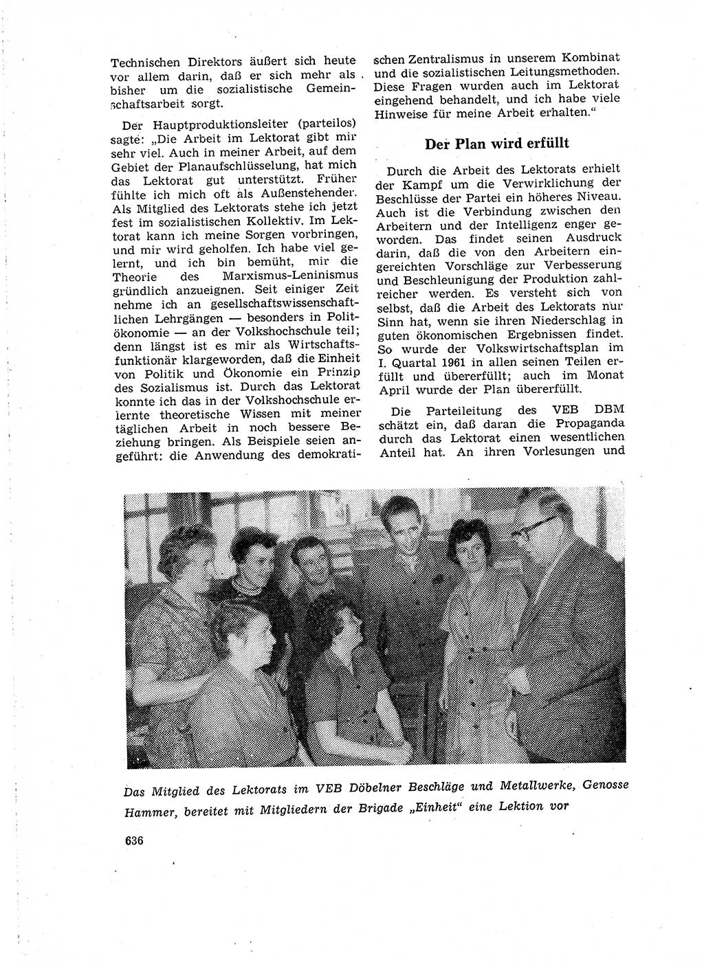 Neuer Weg (NW), Organ des Zentralkomitees (ZK) der SED (Sozialistische Einheitspartei Deutschlands) für Fragen des Parteilebens, 16. Jahrgang [Deutsche Demokratische Republik (DDR)] 1961, Seite 636 (NW ZK SED DDR 1961, S. 636)