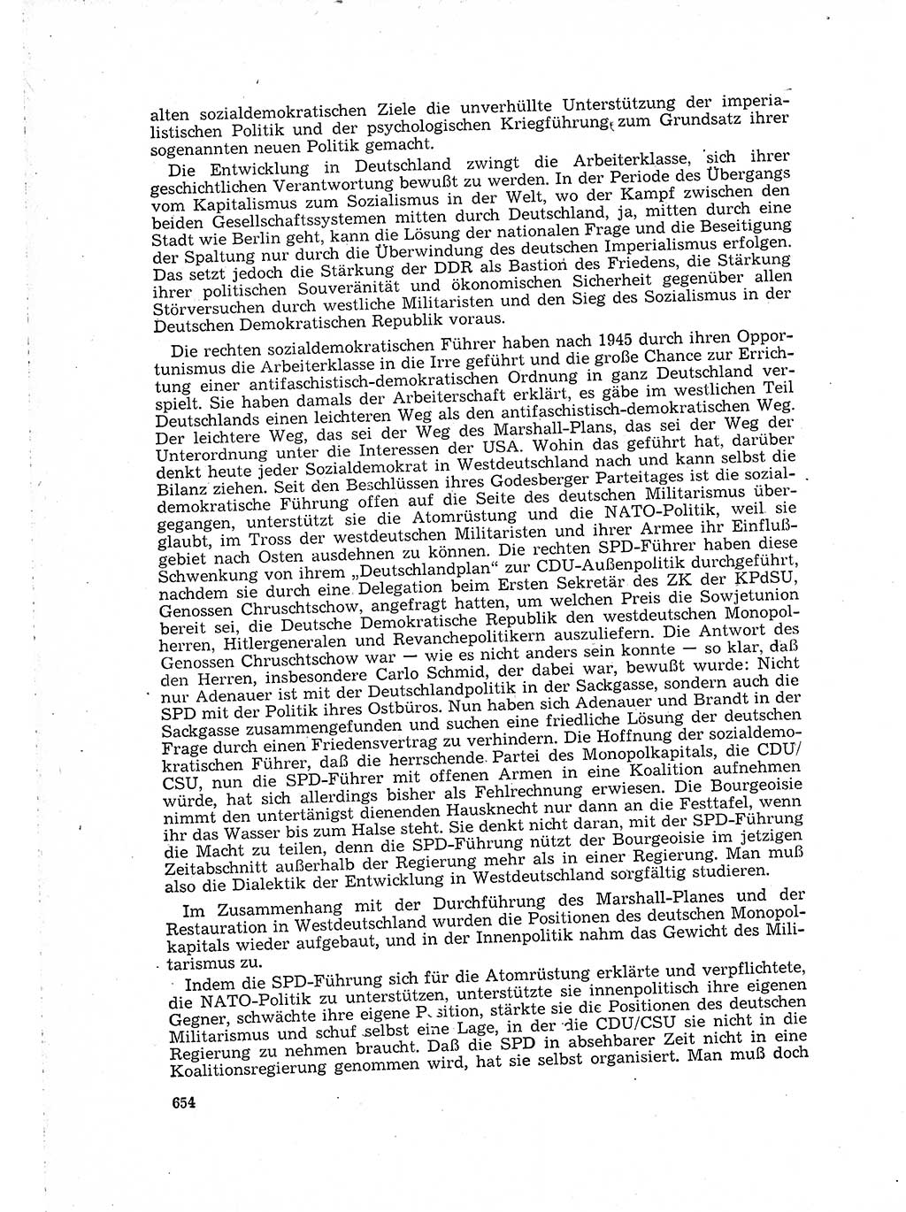 Neuer Weg (NW), Organ des Zentralkomitees (ZK) der SED (Sozialistische Einheitspartei Deutschlands) für Fragen des Parteilebens, 16. Jahrgang [Deutsche Demokratische Republik (DDR)] 1961, Seite 654 (NW ZK SED DDR 1961, S. 654)