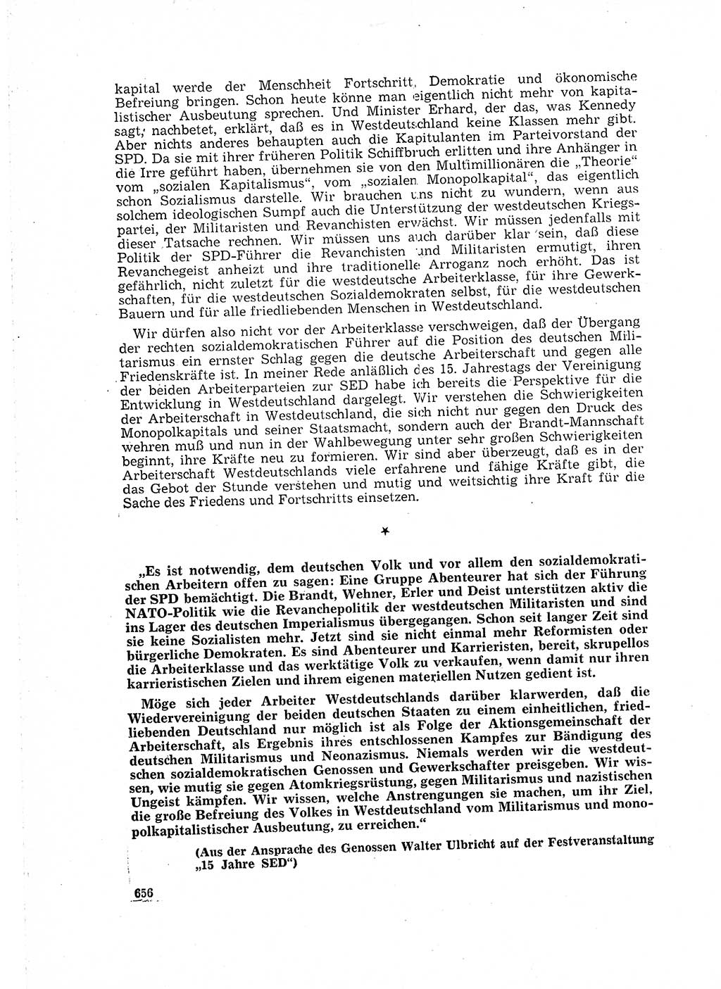 Neuer Weg (NW), Organ des Zentralkomitees (ZK) der SED (Sozialistische Einheitspartei Deutschlands) für Fragen des Parteilebens, 16. Jahrgang [Deutsche Demokratische Republik (DDR)] 1961, Seite 656 (NW ZK SED DDR 1961, S. 656)