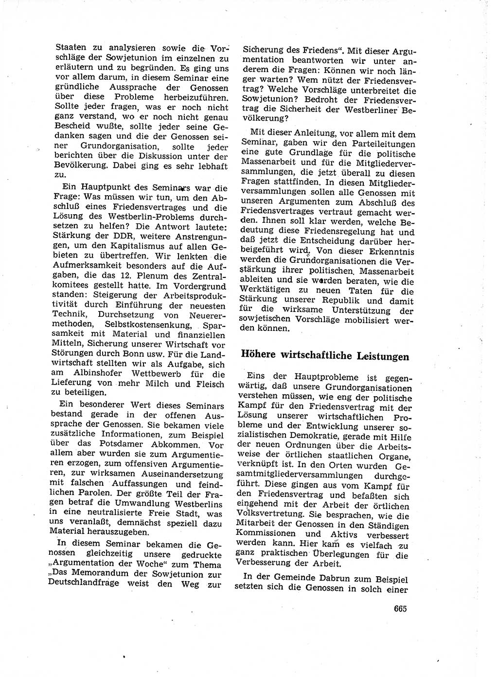 Neuer Weg (NW), Organ des Zentralkomitees (ZK) der SED (Sozialistische Einheitspartei Deutschlands) für Fragen des Parteilebens, 16. Jahrgang [Deutsche Demokratische Republik (DDR)] 1961, Seite 665 (NW ZK SED DDR 1961, S. 665)