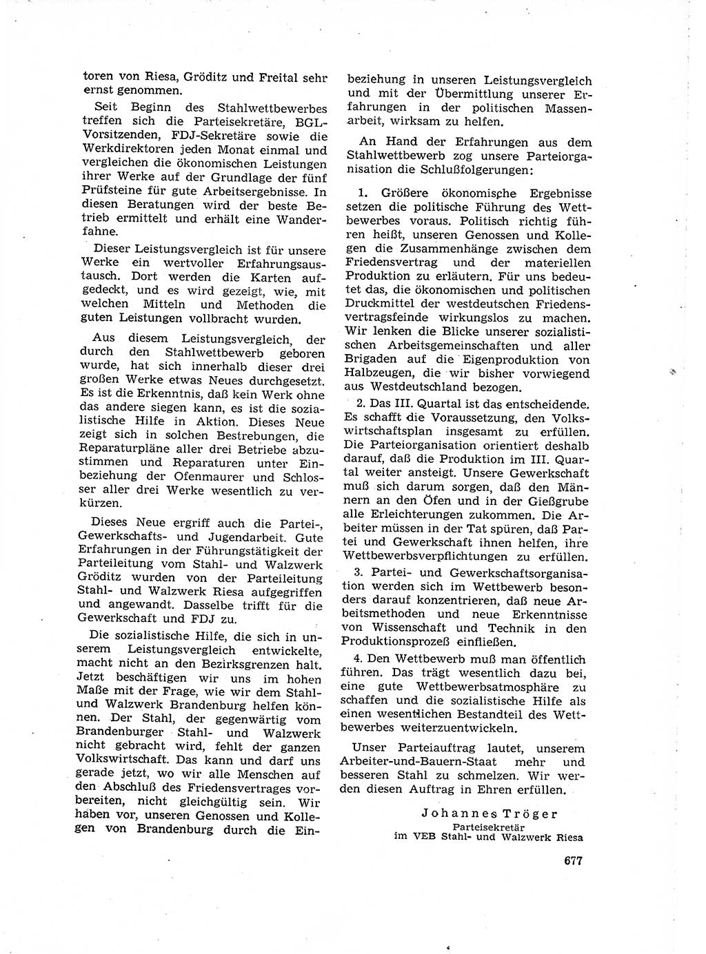 Neuer Weg (NW), Organ des Zentralkomitees (ZK) der SED (Sozialistische Einheitspartei Deutschlands) für Fragen des Parteilebens, 16. Jahrgang [Deutsche Demokratische Republik (DDR)] 1961, Seite 677 (NW ZK SED DDR 1961, S. 677)