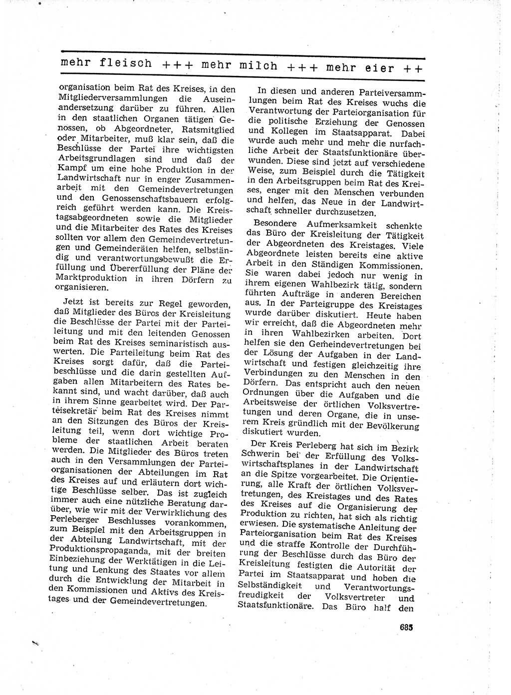 Neuer Weg (NW), Organ des Zentralkomitees (ZK) der SED (Sozialistische Einheitspartei Deutschlands) für Fragen des Parteilebens, 16. Jahrgang [Deutsche Demokratische Republik (DDR)] 1961, Seite 685 (NW ZK SED DDR 1961, S. 685)