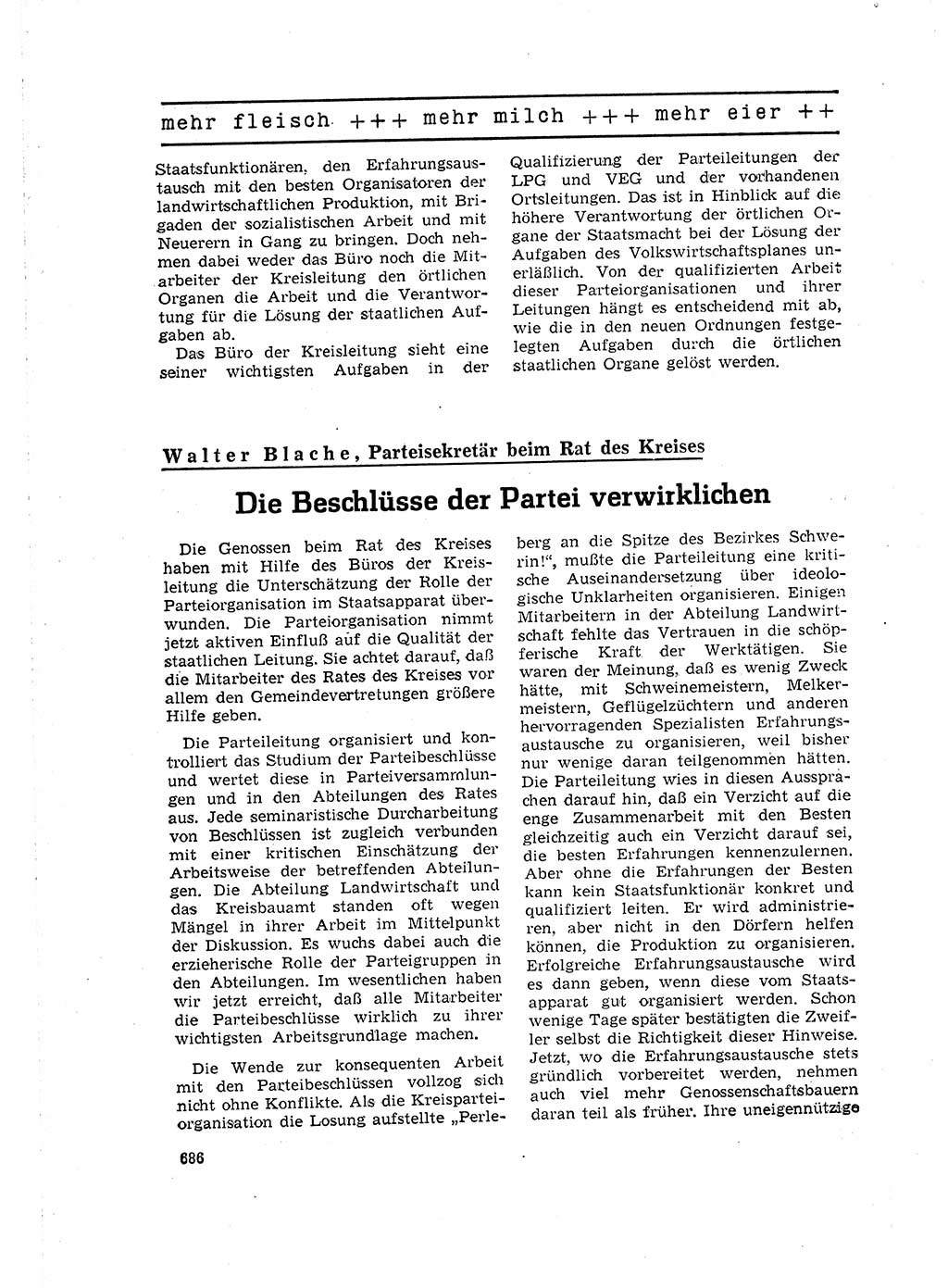 Neuer Weg (NW), Organ des Zentralkomitees (ZK) der SED (Sozialistische Einheitspartei Deutschlands) für Fragen des Parteilebens, 16. Jahrgang [Deutsche Demokratische Republik (DDR)] 1961, Seite 686 (NW ZK SED DDR 1961, S. 686)