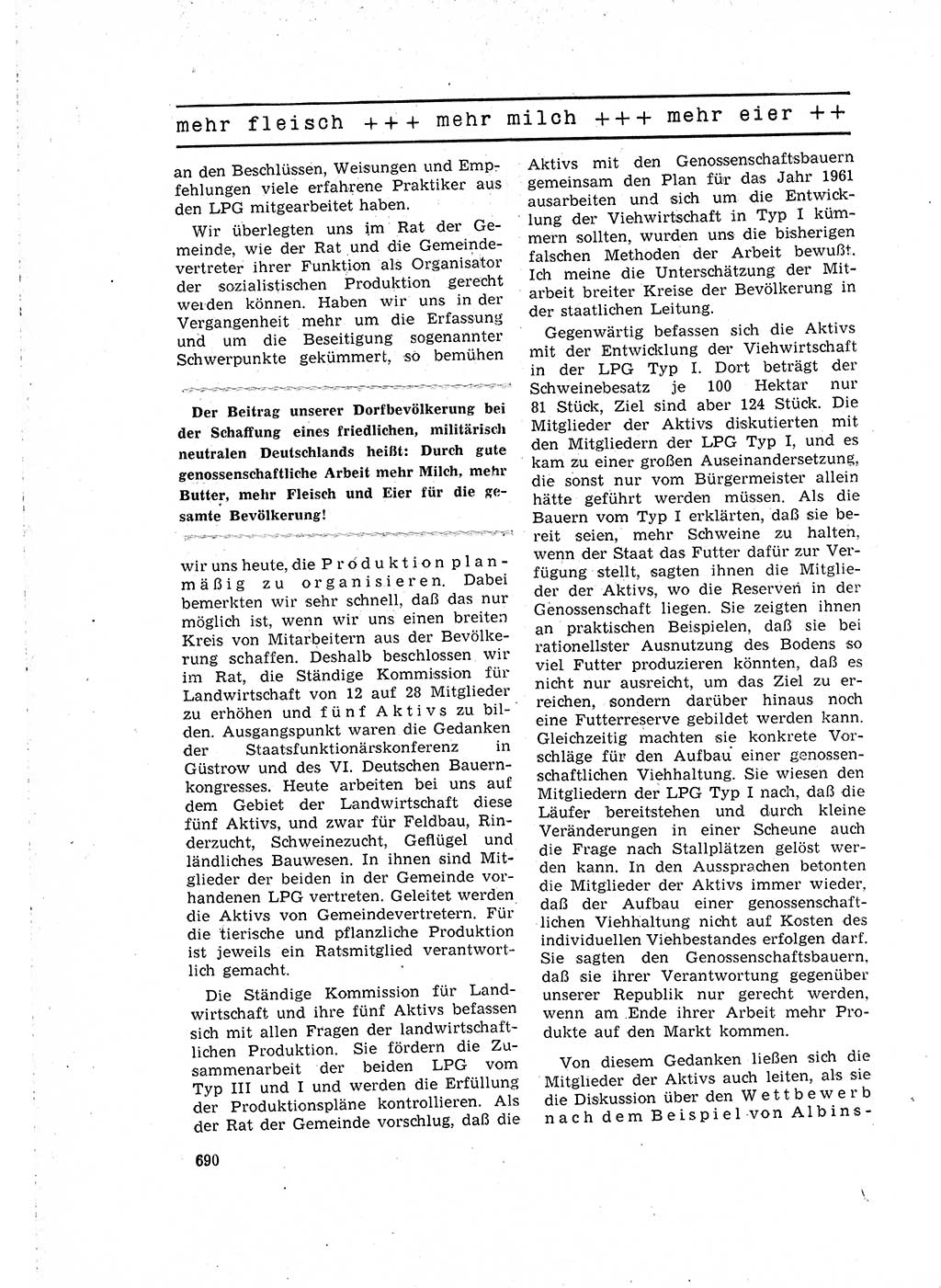Neuer Weg (NW), Organ des Zentralkomitees (ZK) der SED (Sozialistische Einheitspartei Deutschlands) für Fragen des Parteilebens, 16. Jahrgang [Deutsche Demokratische Republik (DDR)] 1961, Seite 690 (NW ZK SED DDR 1961, S. 690)