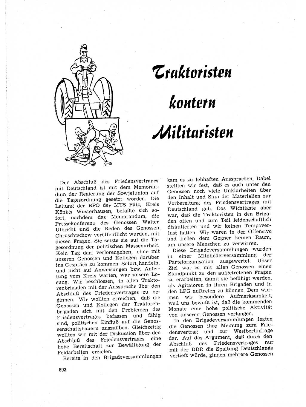 Neuer Weg (NW), Organ des Zentralkomitees (ZK) der SED (Sozialistische Einheitspartei Deutschlands) für Fragen des Parteilebens, 16. Jahrgang [Deutsche Demokratische Republik (DDR)] 1961, Seite 692 (NW ZK SED DDR 1961, S. 692)