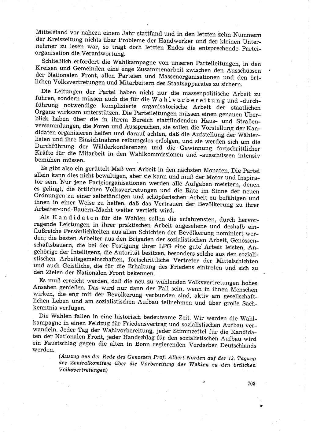 Neuer Weg (NW), Organ des Zentralkomitees (ZK) der SED (Sozialistische Einheitspartei Deutschlands) für Fragen des Parteilebens, 16. Jahrgang [Deutsche Demokratische Republik (DDR)] 1961, Seite 703 (NW ZK SED DDR 1961, S. 703)