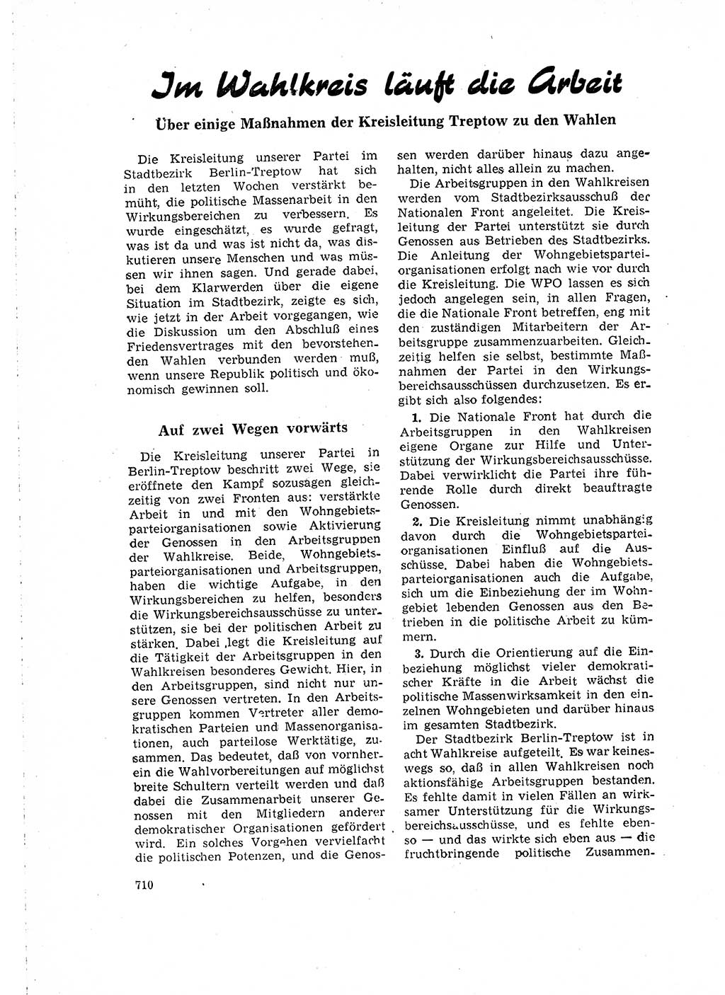 Neuer Weg (NW), Organ des Zentralkomitees (ZK) der SED (Sozialistische Einheitspartei Deutschlands) für Fragen des Parteilebens, 16. Jahrgang [Deutsche Demokratische Republik (DDR)] 1961, Seite 710 (NW ZK SED DDR 1961, S. 710)