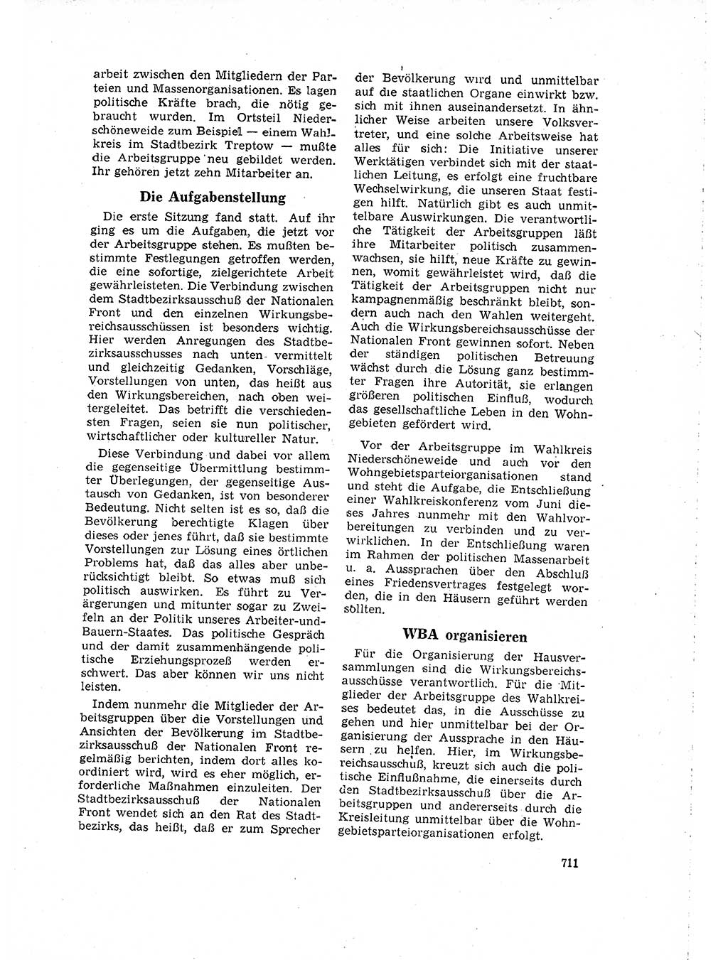 Neuer Weg (NW), Organ des Zentralkomitees (ZK) der SED (Sozialistische Einheitspartei Deutschlands) für Fragen des Parteilebens, 16. Jahrgang [Deutsche Demokratische Republik (DDR)] 1961, Seite 711 (NW ZK SED DDR 1961, S. 711)
