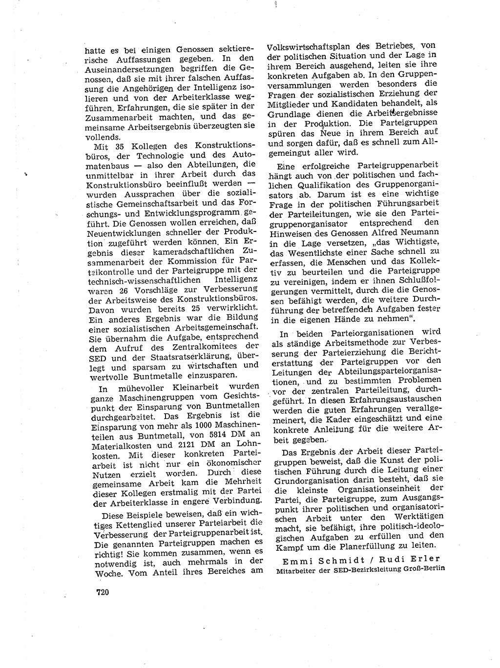 Neuer Weg (NW), Organ des Zentralkomitees (ZK) der SED (Sozialistische Einheitspartei Deutschlands) für Fragen des Parteilebens, 16. Jahrgang [Deutsche Demokratische Republik (DDR)] 1961, Seite 720 (NW ZK SED DDR 1961, S. 720)