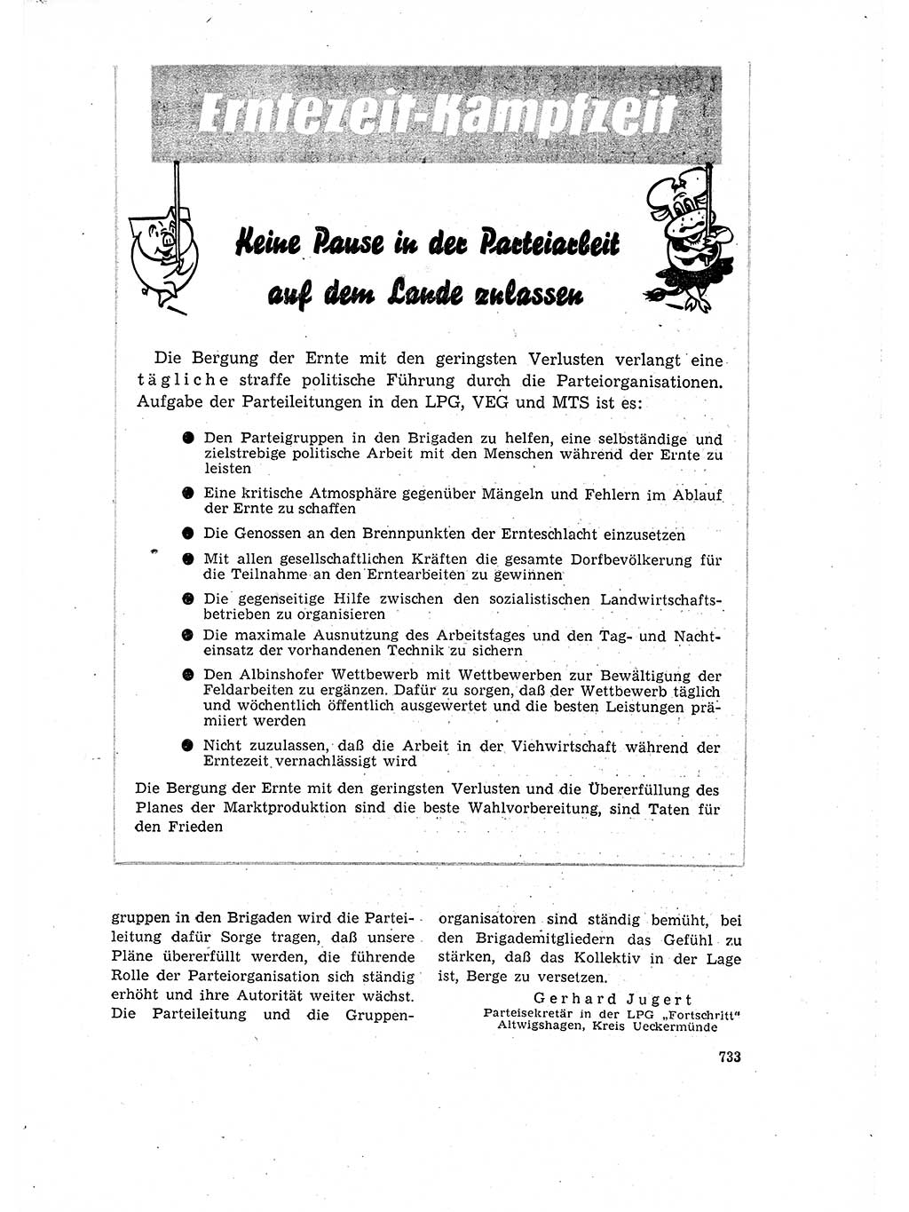 Neuer Weg (NW), Organ des Zentralkomitees (ZK) der SED (Sozialistische Einheitspartei Deutschlands) für Fragen des Parteilebens, 16. Jahrgang [Deutsche Demokratische Republik (DDR)] 1961, Seite 733 (NW ZK SED DDR 1961, S. 733)