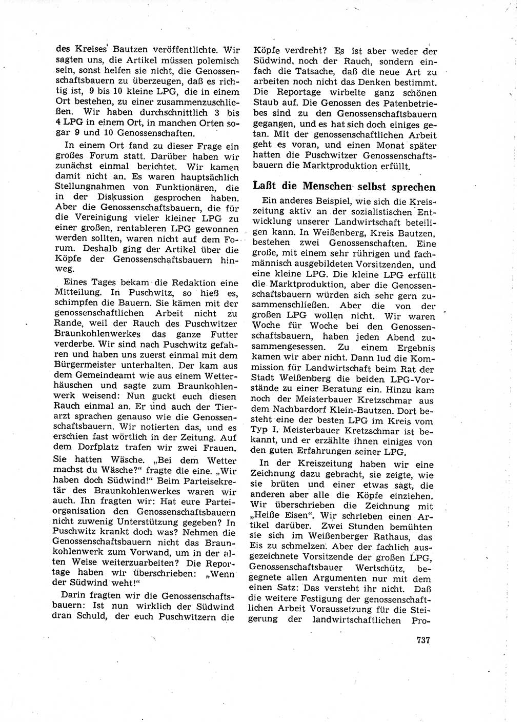 Neuer Weg (NW), Organ des Zentralkomitees (ZK) der SED (Sozialistische Einheitspartei Deutschlands) für Fragen des Parteilebens, 16. Jahrgang [Deutsche Demokratische Republik (DDR)] 1961, Seite 737 (NW ZK SED DDR 1961, S. 737)