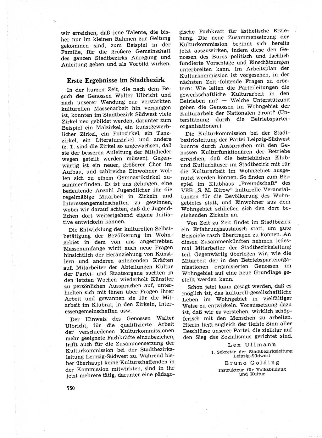 Neuer Weg (NW), Organ des Zentralkomitees (ZK) der SED (Sozialistische Einheitspartei Deutschlands) für Fragen des Parteilebens, 16. Jahrgang [Deutsche Demokratische Republik (DDR)] 1961, Seite 750 (NW ZK SED DDR 1961, S. 750)