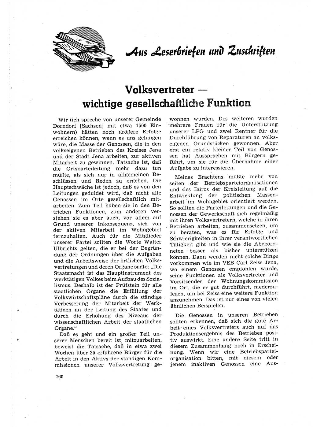 Neuer Weg (NW), Organ des Zentralkomitees (ZK) der SED (Sozialistische Einheitspartei Deutschlands) für Fragen des Parteilebens, 16. Jahrgang [Deutsche Demokratische Republik (DDR)] 1961, Seite 760 (NW ZK SED DDR 1961, S. 760)