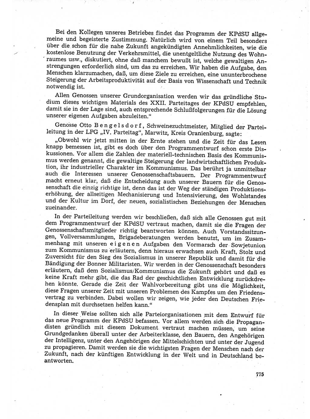 Neuer Weg (NW), Organ des Zentralkomitees (ZK) der SED (Sozialistische Einheitspartei Deutschlands) für Fragen des Parteilebens, 16. Jahrgang [Deutsche Demokratische Republik (DDR)] 1961, Seite 775 (NW ZK SED DDR 1961, S. 775)