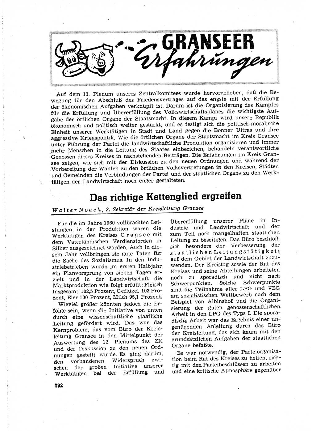 Neuer Weg (NW), Organ des Zentralkomitees (ZK) der SED (Sozialistische Einheitspartei Deutschlands) für Fragen des Parteilebens, 16. Jahrgang [Deutsche Demokratische Republik (DDR)] 1961, Seite 792 (NW ZK SED DDR 1961, S. 792)