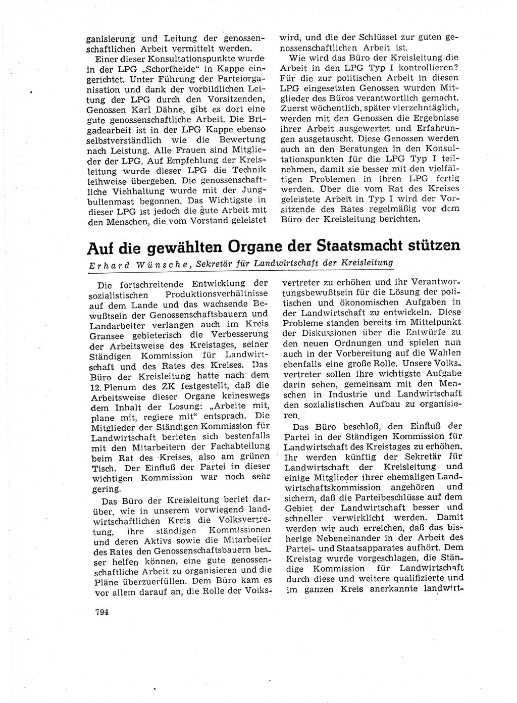 Neuer Weg (NW), Organ des Zentralkomitees (ZK) der SED (Sozialistische Einheitspartei Deutschlands) für Fragen des Parteilebens, 16. Jahrgang [Deutsche Demokratische Republik (DDR)] 1961, Seite 794 (NW ZK SED DDR 1961, S. 794)