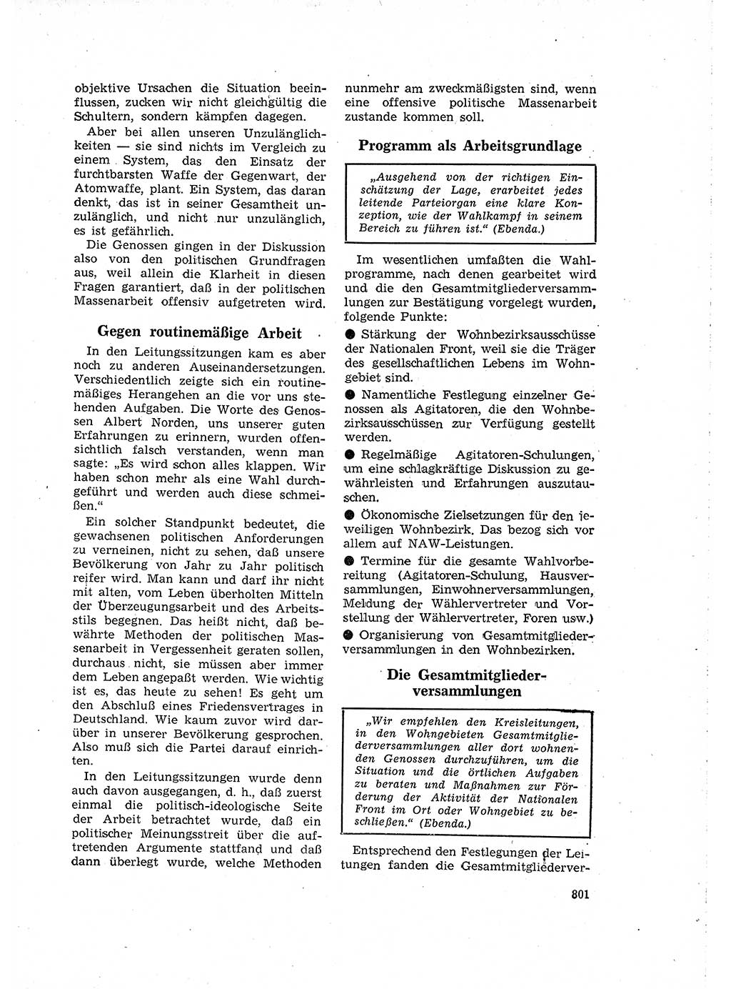 Neuer Weg (NW), Organ des Zentralkomitees (ZK) der SED (Sozialistische Einheitspartei Deutschlands) für Fragen des Parteilebens, 16. Jahrgang [Deutsche Demokratische Republik (DDR)] 1961, Seite 801 (NW ZK SED DDR 1961, S. 801)