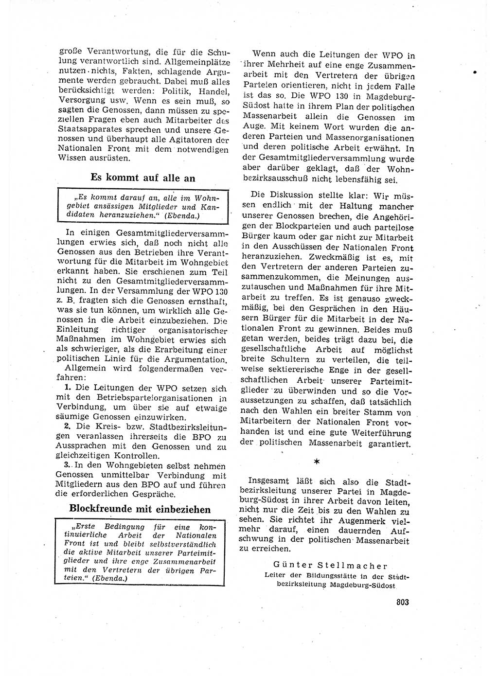 Neuer Weg (NW), Organ des Zentralkomitees (ZK) der SED (Sozialistische Einheitspartei Deutschlands) für Fragen des Parteilebens, 16. Jahrgang [Deutsche Demokratische Republik (DDR)] 1961, Seite 803 (NW ZK SED DDR 1961, S. 803)