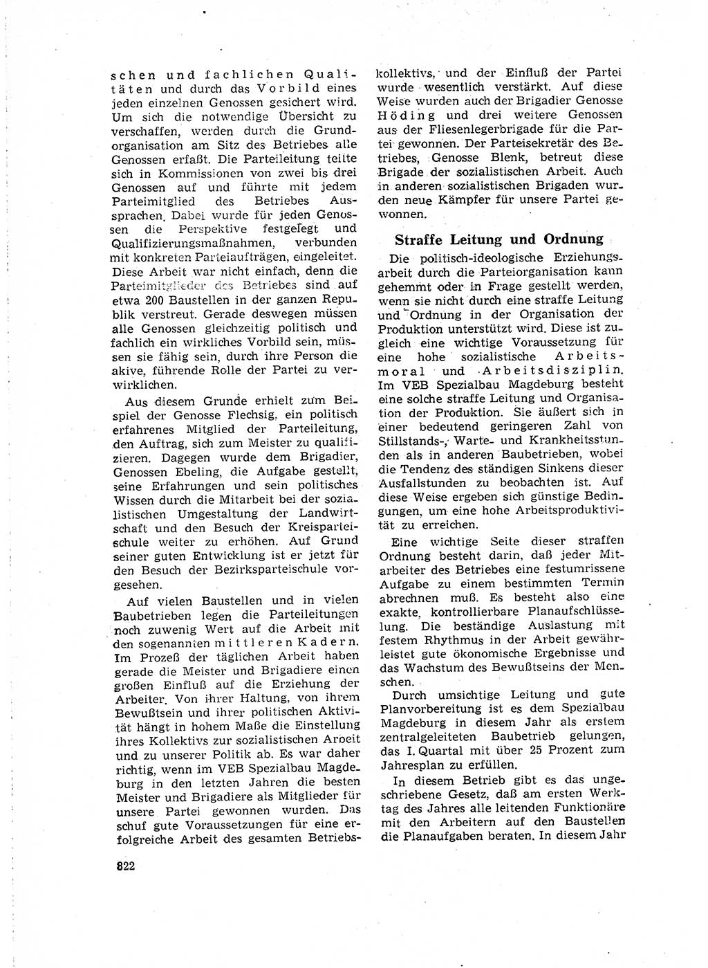 Neuer Weg (NW), Organ des Zentralkomitees (ZK) der SED (Sozialistische Einheitspartei Deutschlands) für Fragen des Parteilebens, 16. Jahrgang [Deutsche Demokratische Republik (DDR)] 1961, Seite 822 (NW ZK SED DDR 1961, S. 822)