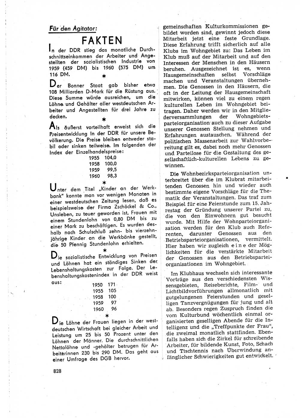 Neuer Weg (NW), Organ des Zentralkomitees (ZK) der SED (Sozialistische Einheitspartei Deutschlands) für Fragen des Parteilebens, 16. Jahrgang [Deutsche Demokratische Republik (DDR)] 1961, Seite 828 (NW ZK SED DDR 1961, S. 828)
