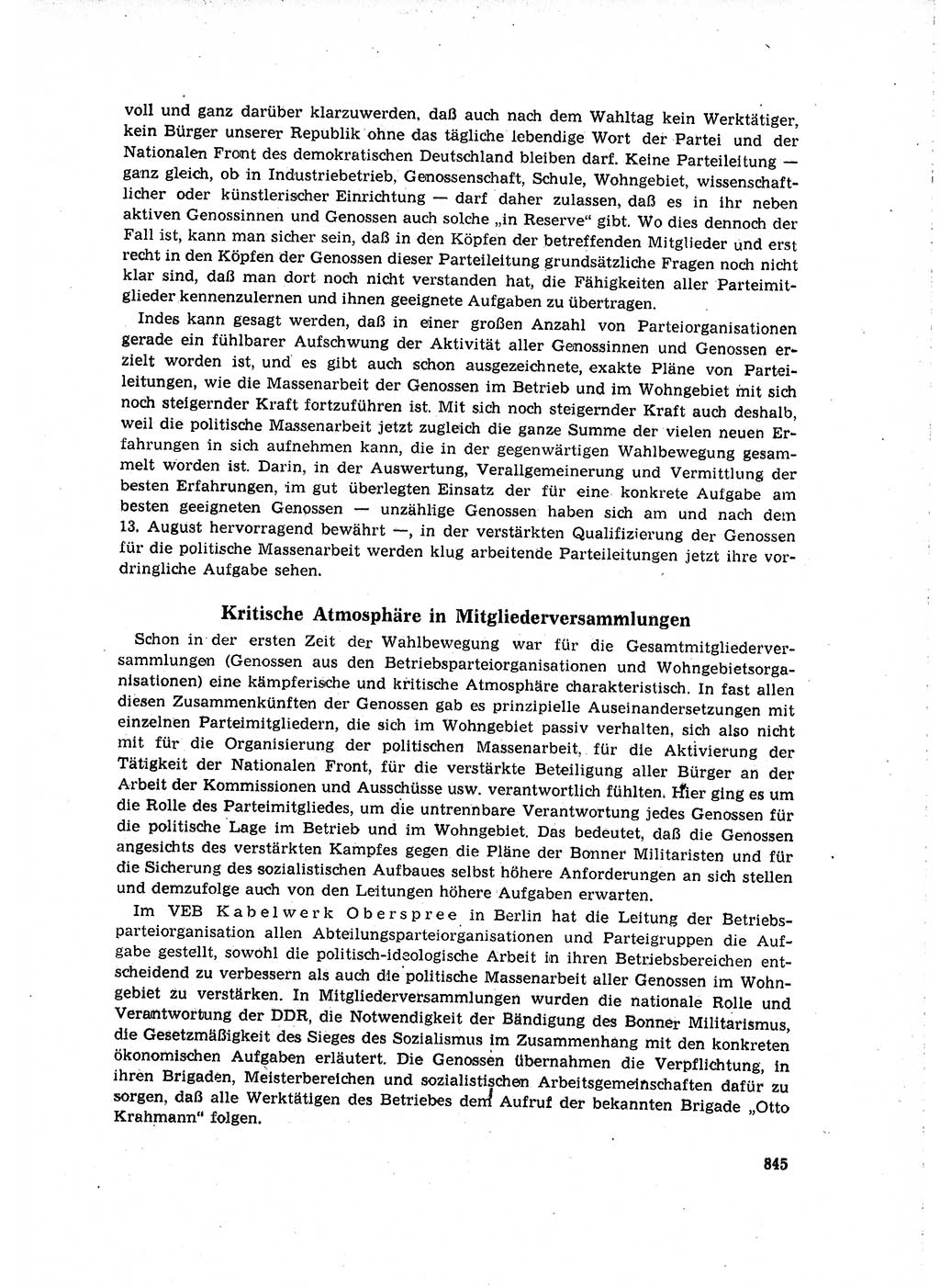 Neuer Weg (NW), Organ des Zentralkomitees (ZK) der SED (Sozialistische Einheitspartei Deutschlands) für Fragen des Parteilebens, 16. Jahrgang [Deutsche Demokratische Republik (DDR)] 1961, Seite 845 (NW ZK SED DDR 1961, S. 845)