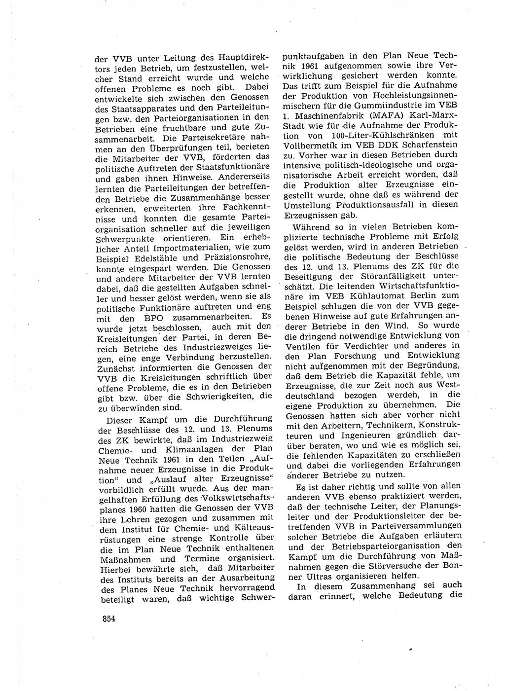 Neuer Weg (NW), Organ des Zentralkomitees (ZK) der SED (Sozialistische Einheitspartei Deutschlands) für Fragen des Parteilebens, 16. Jahrgang [Deutsche Demokratische Republik (DDR)] 1961, Seite 854 (NW ZK SED DDR 1961, S. 854)