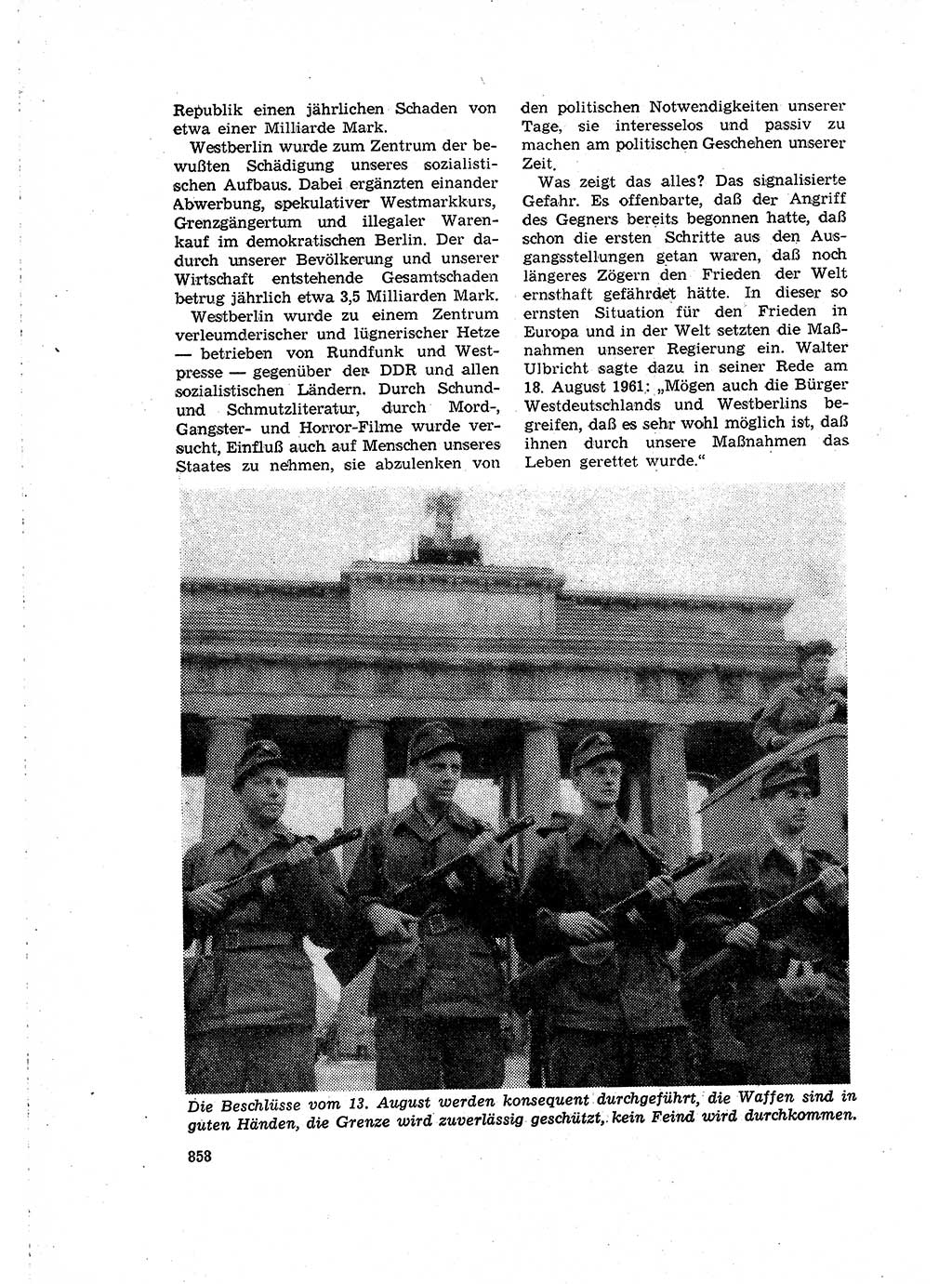 Neuer Weg (NW), Organ des Zentralkomitees (ZK) der SED (Sozialistische Einheitspartei Deutschlands) für Fragen des Parteilebens, 16. Jahrgang [Deutsche Demokratische Republik (DDR)] 1961, Seite 858 (NW ZK SED DDR 1961, S. 858)