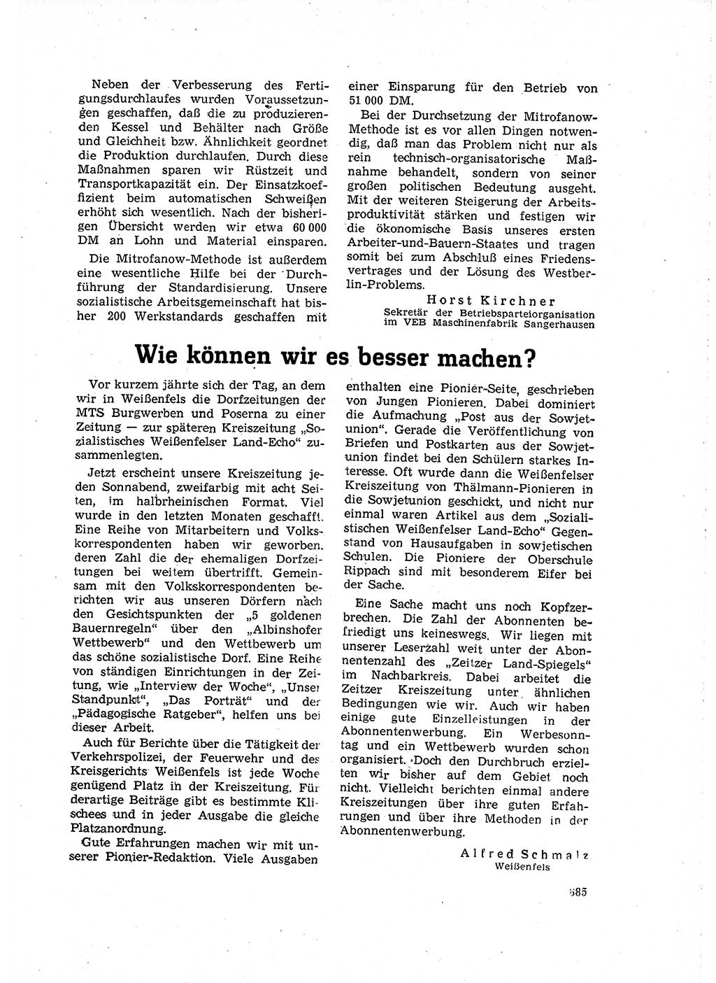 Neuer Weg (NW), Organ des Zentralkomitees (ZK) der SED (Sozialistische Einheitspartei Deutschlands) für Fragen des Parteilebens, 16. Jahrgang [Deutsche Demokratische Republik (DDR)] 1961, Seite 885 (NW ZK SED DDR 1961, S. 885)
